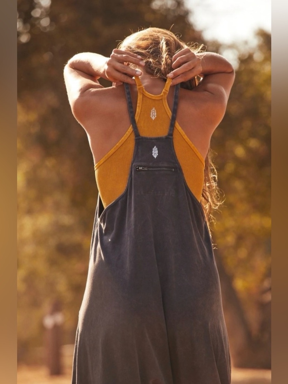 FP Movement by Free People Hot Shot Onesie - Washed Black - XS - Picture 2 of 5